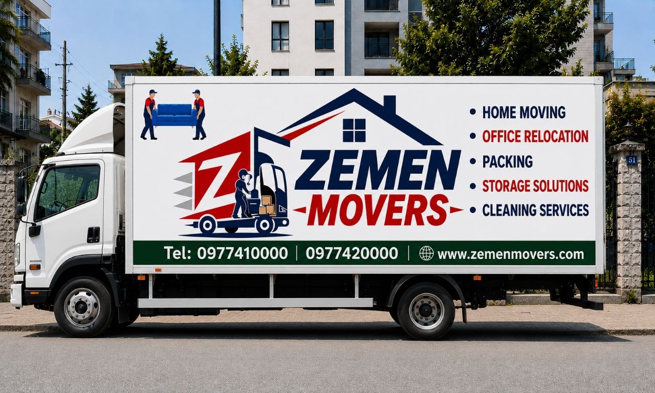 Zemen Movers branded moving truck — professional home moving and packing in Addis Ababa Ethiopia